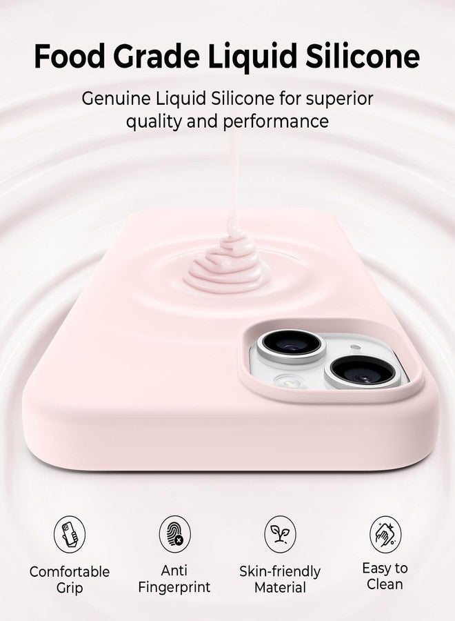 AOTESIER Shockproof for iPhone 15 Plus Case, [Food Grade Silicone] Phone Case [Military Drop Protection] with Soft Anti-Scratch Microfiber Lining, 6.7 inch, Chalk Pink - Image 5